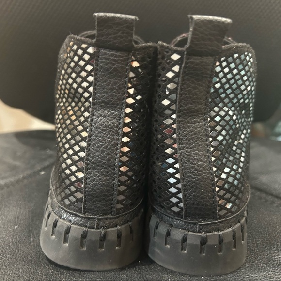 Italina Women's Sparkly Studded Black Ankle Bootie Slip-On Casual Shoes - Picture 5 of 8